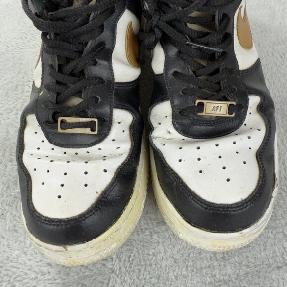 Nike Air Force 1 Low Black White Metallic Gold Men’s Size 9.5 US - CZ9189-001 - Picture 9 of 15